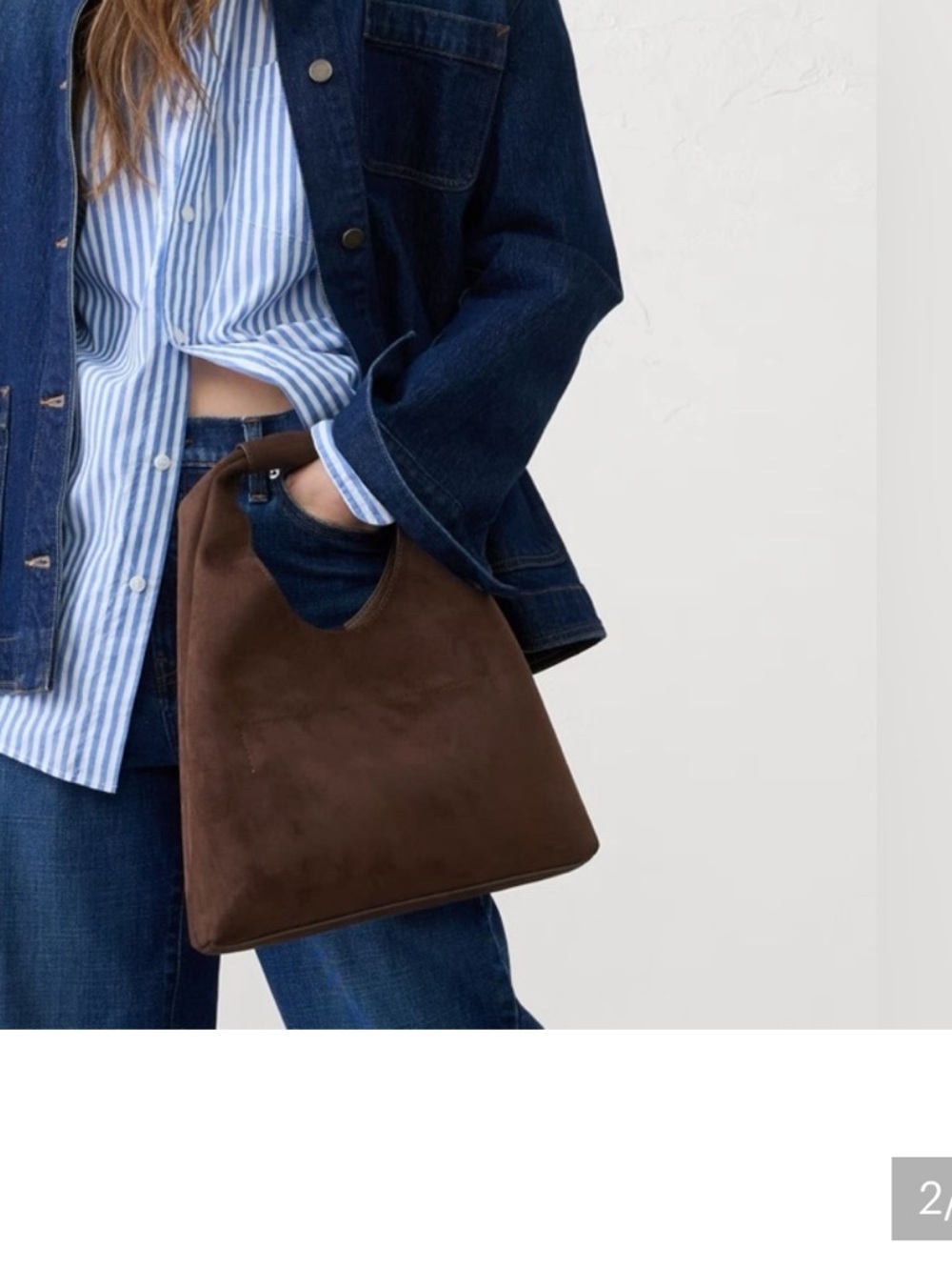 NEW - Banana Republic Factory mini vegan Brown Suede Shoulder Bag